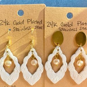 24K Gold Plated Stainless Steel Clay Earrings